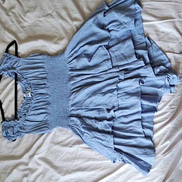 Blue Ruffled Jumpsuit - Picture 6 of 8